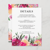 水彩フローラピンク結婚の詳細 エンクロージャーカード (正面/裏面)