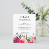 水彩フローラピンク結婚の詳細 エンクロージャーカード (スタンド正面)