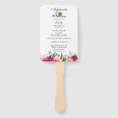 水彩フローラピンク結婚ク式プログラム ハンドファン (正面)