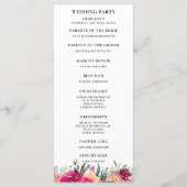 水彩フローラピンク結婚ク式プログラム プログラム (裏面)