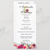 水彩フローラピンク結婚ク式プログラム プログラム (正面/裏面)