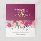 水彩フローラピンク結婚ズ プレイスカード (外部開封)