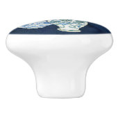 水彩フローラピンク花瓶ブルーウッド セラミックノブ (側面)