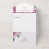 水彩フローラピンク菊 オールインワン招待状 (外側)