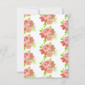 水彩フローラピンク赤面バプテスマ献身 招待状 (裏面)