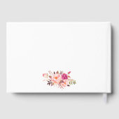 水彩フローラピンク赤面金ゴールド結婚ズ ゲストブック (裏面)