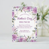 水彩フローラピンク金ゴールドママ日ブランチ 招待状 (スタンド正面)