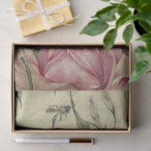 水彩フローラピンク&ブルー 薄葉紙 (ギフト)