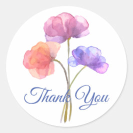 水彩フローラピンク ラウンドシール