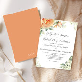 水彩フローラピーチエレガントな結婚式 招待状