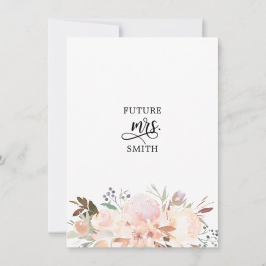 水彩フローラピ素朴ンクアイボリーブライダルシャワー 招待状 (裏面)