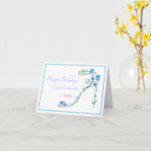 水彩フローラファッション誕生日姉妹 カード (黄色い花)