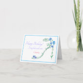 水彩フローラファッション誕生日姉妹 カード (正面)