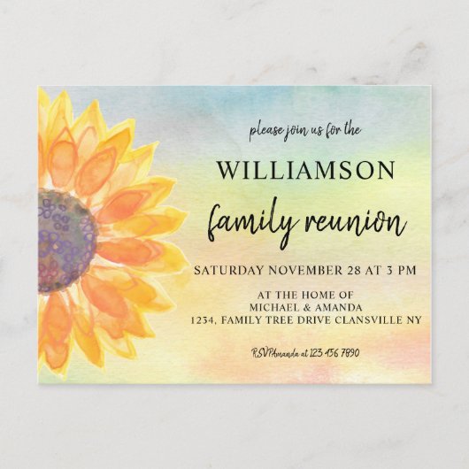 水彩フローラファミリー懇親会 案内ポストカード (正面)