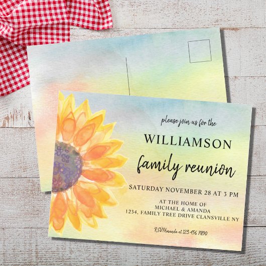 水彩フローラファミリー懇親会 案内ポストカード