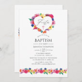 水彩フローラフィエスタバプテスマ 招待状 (正面/裏面)