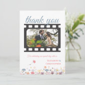 水彩フローラフィルム結婚テーマ サンキューカード (スタンド正面)