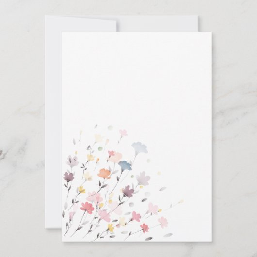 水彩フローラフィルム結婚テーマ サンキューカード (裏面)