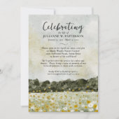 水彩フローラフィールドお祝いの写真 招待状 (正面)