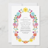 水彩フローラフェスタお祝いの写真 招待状 (正面)