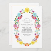 水彩フローラフェスタお祝いの写真 招待状 (正面/裏面)