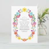 水彩フローラフェスタお祝いオブライフ 招待状 (スタンド正面)