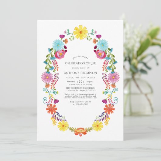 水彩フローラフェスタお祝いオブライフ 招待状 (スタンド正面)