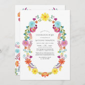 水彩フローラフェスタお祝いオブライフ 招待状 (正面/裏面)