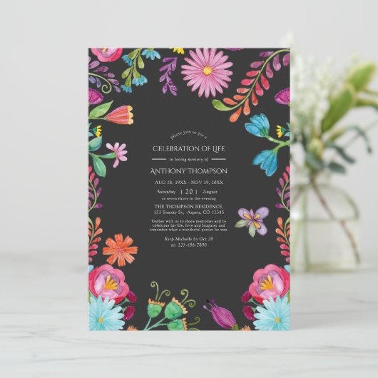 水彩フローラフェスタお祝いオブライフ 招待状 (スタンド正面)