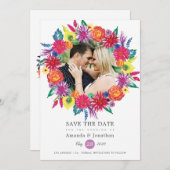 水彩フローラフェスタ結婚フォト セーブザデート (正面/裏面)
