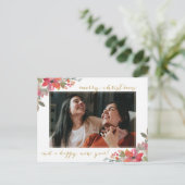 水彩フローラフォトクリスマス ポストカード (スタンド正面)