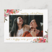 水彩フローラフォトクリスマス ポストカード (正面)