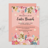 水彩フローラフレームイースターブランチ 招待状 (正面/裏面)