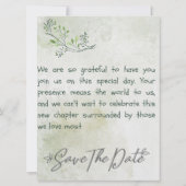 水彩フローラフレームブライダルシャワー招待 招待状 (裏面)