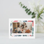 水彩フローラフレームホリデーフォトポストカード シーズンポストカード (スタンド正面)