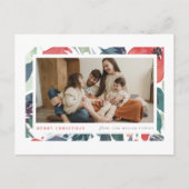 水彩フローラフレームホリデーフォトポストカード シーズンポストカード (正面)