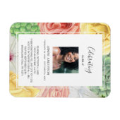 水彩フローラフレーム寿命お祝い写真 マグネット (横)