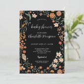 水彩フローラフレーム赤ちゃんシャワー 招待状 (スタンド正面)