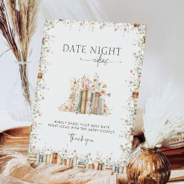 水彩フローラブックをテーマにした日付夜アイディア 台座サイン