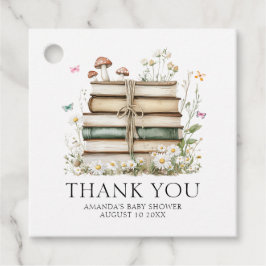 水彩フローラブックベビーシャワーありがとう フェイバータグ