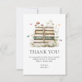 水彩フローラブックベビーシャワー サンキューカード (正面)