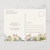 水彩フローラブライダルガウンブライダルシャワー ポストカード (裏面)