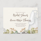 水彩フローラブライダルガウンブライダルシャワー ポストカード (正面)