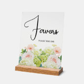 水彩フローラブライダルシャワーの好意 アクリルサイン (傾斜)