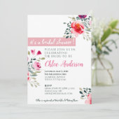 水彩フローラブライダルシャワーの招待 招待状 (スタンド正面)