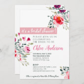 水彩フローラブライダルシャワーの招待 招待状 (正面/裏面)
