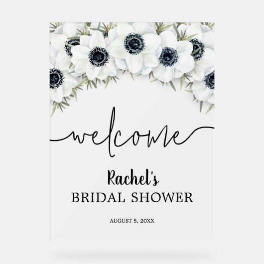 水彩フローラブライダルシャワーへようこそ アクリルサイン (正面)