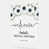 水彩フローラブライダルシャワーへようこそ アクリルサイン (傾斜)