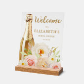 水彩フローラブライダルシャワーへようこそ アクリルサイン (傾斜)