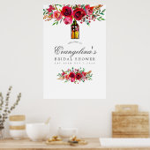 水彩フローラブライダルシャワーへようこそ ポスター (キッチン)